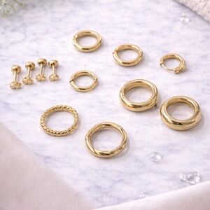 Huggies and Cartilage Piercing Set, includes 12 earrings J223